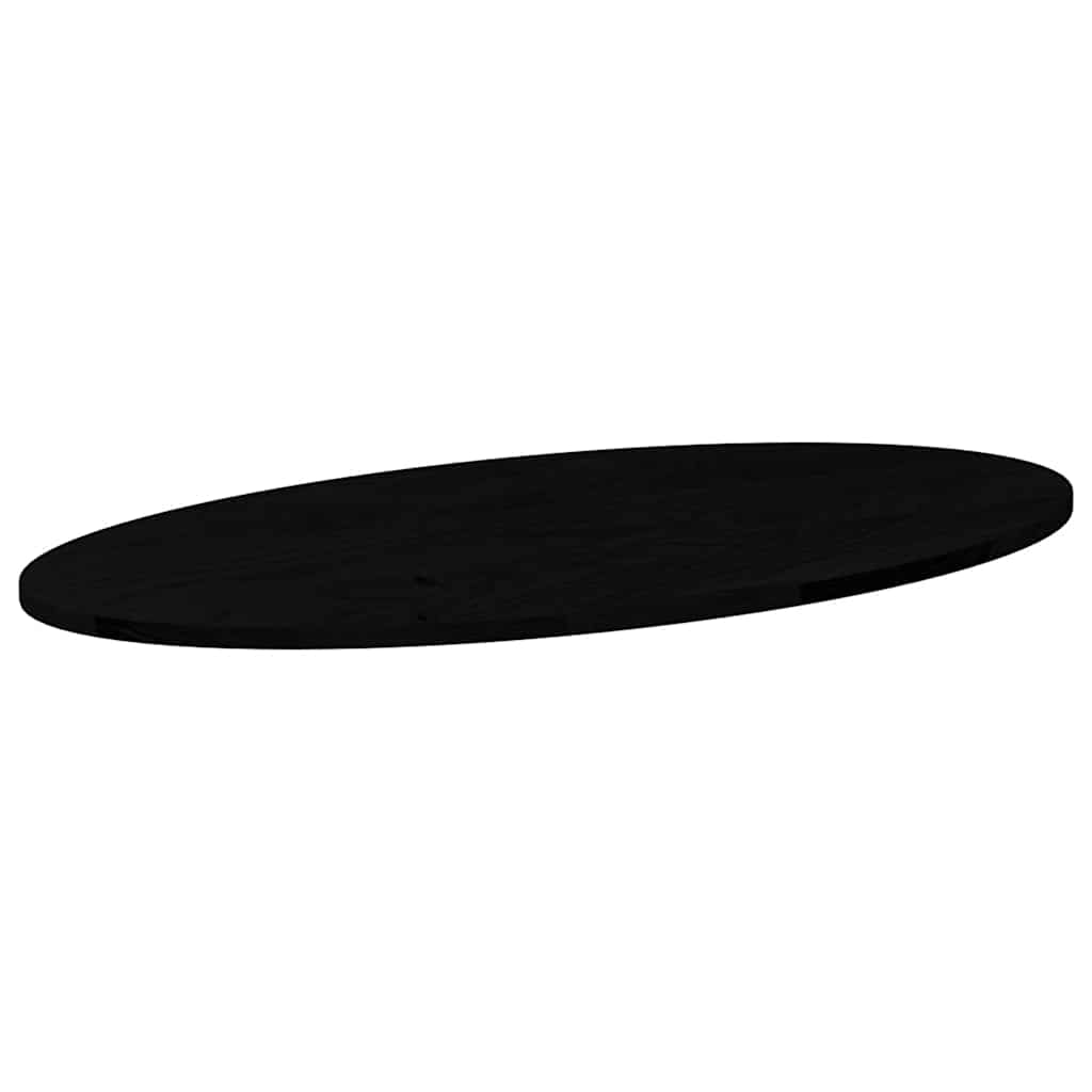Solid Oak Oval Table Top, Dark Brown, 100x50x2 cm