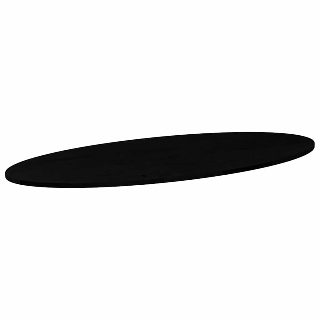 Solid Oak Oval Table Top, Dark Brown, 140x60x2 cm