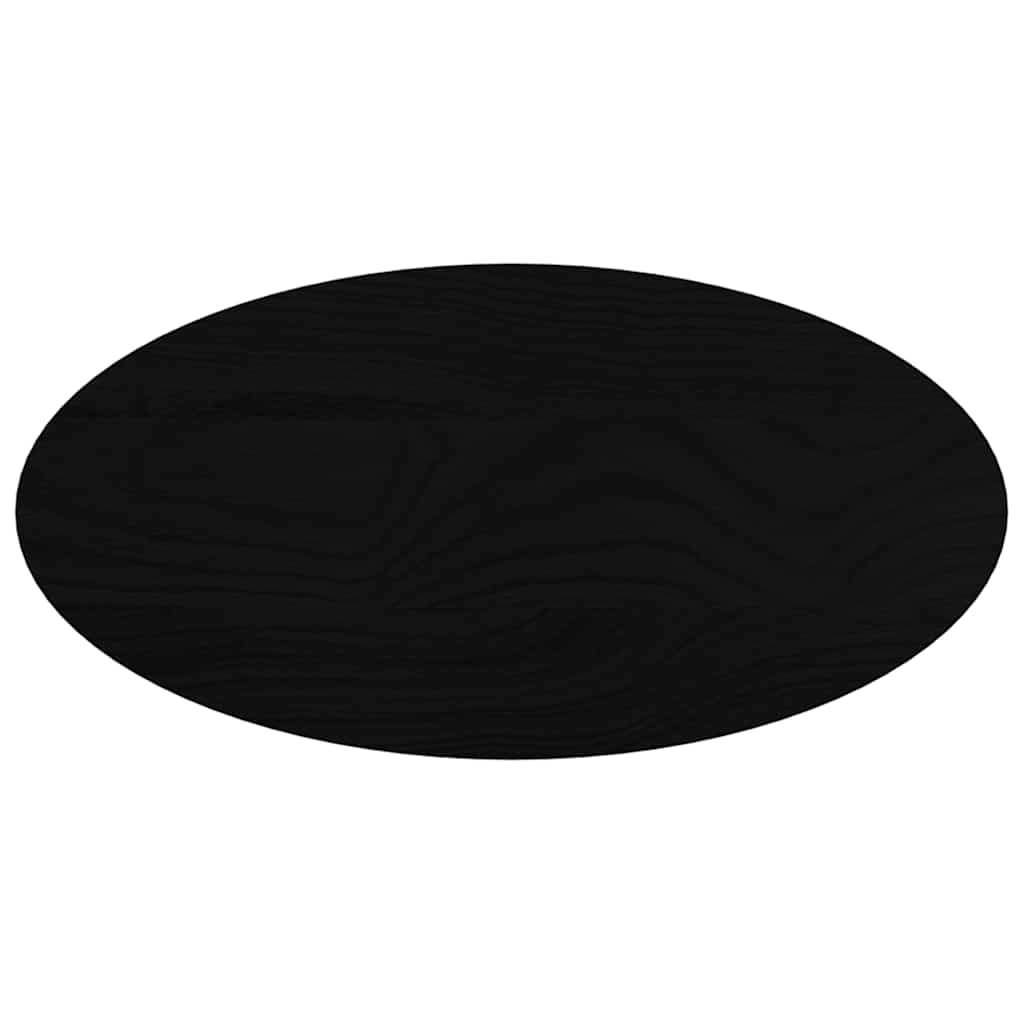 Solid Oak Oval Table Top, Dark Brown, 80x40x4 cm