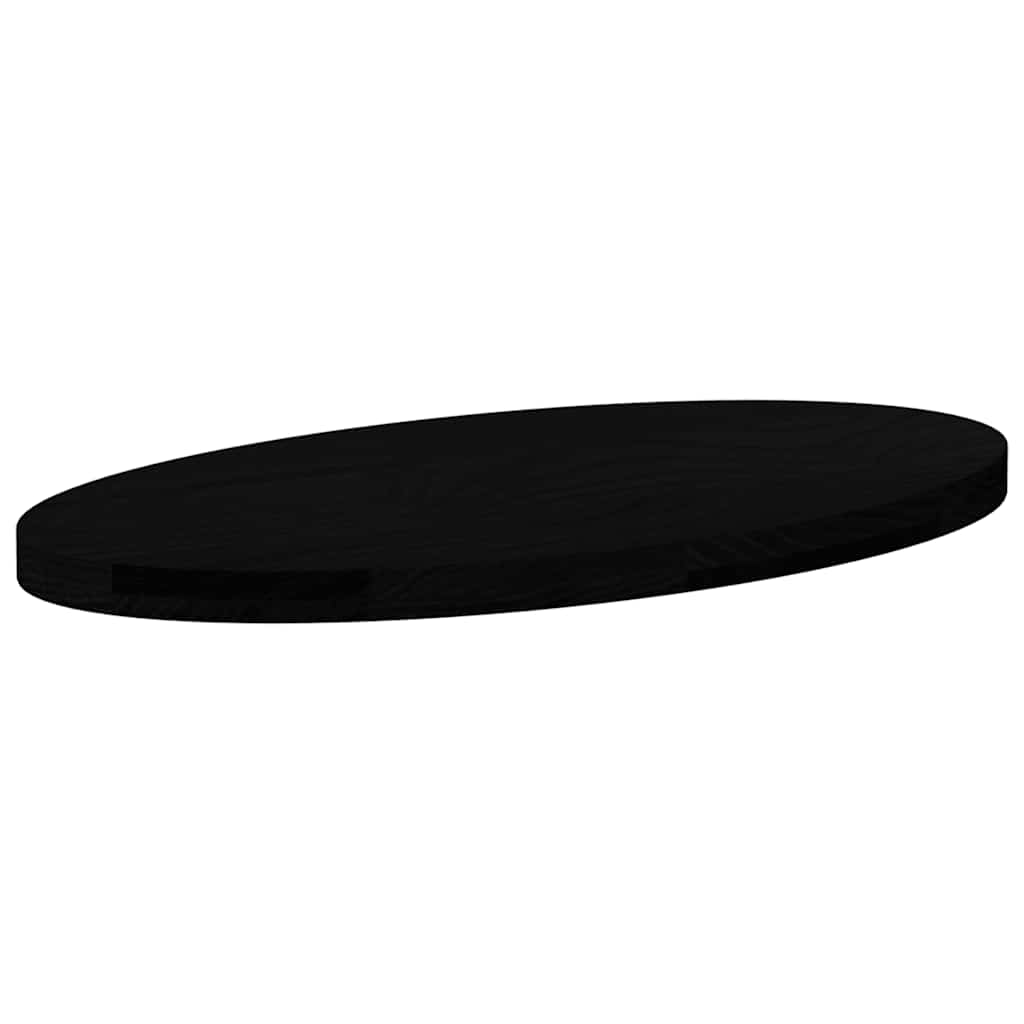 Solid Oak Oval Table Top, Dark Brown, 80x40x4 cm