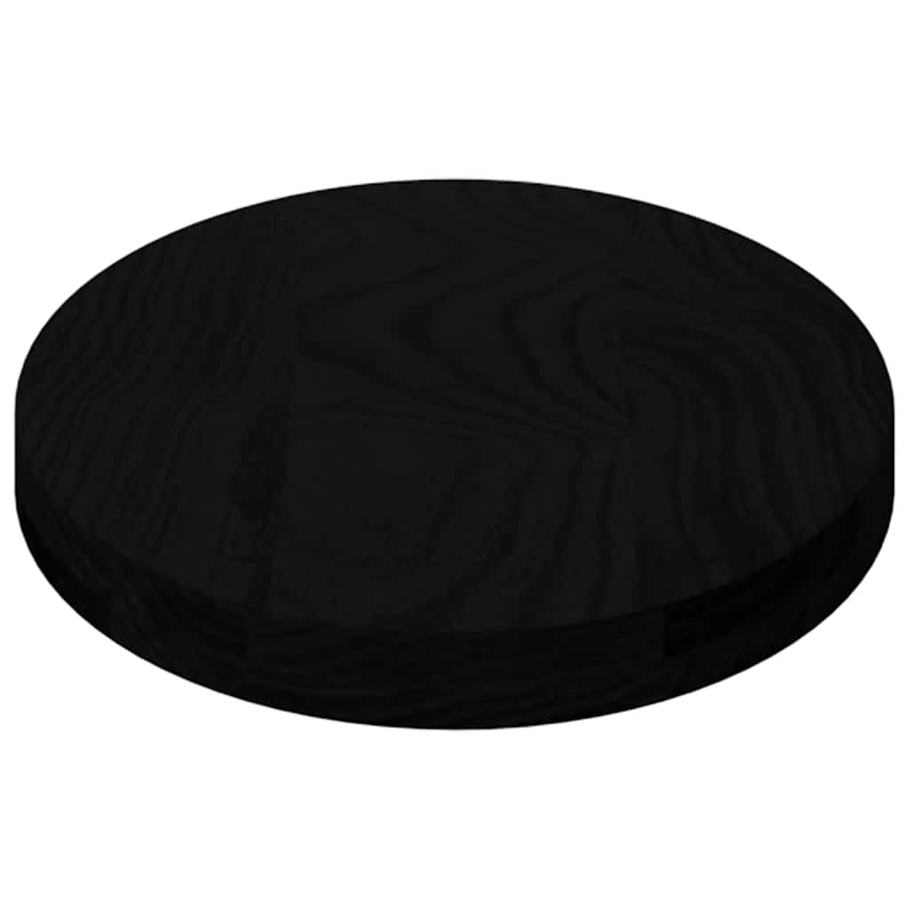 Solid Oak Oval Table Top, Dark Brown, 80x40x4 cm