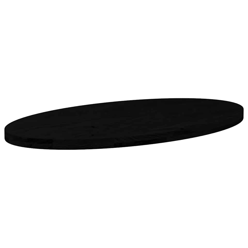 Stylish Solid Oak Oval Table Top - Dark Brown, 100x50x4cm