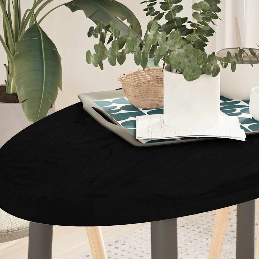 Stylish Solid Oak Oval Table Top - Dark Brown, 100x50x4cm