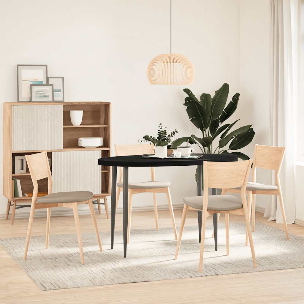 Solid Wood Oak Table Top, Dark Brown Oval, 120x60x4 cm