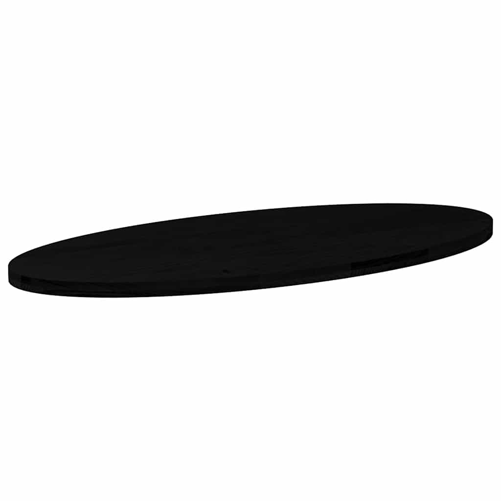 Solid Oak Oval Table Top, Dark Brown, 140x60 cm