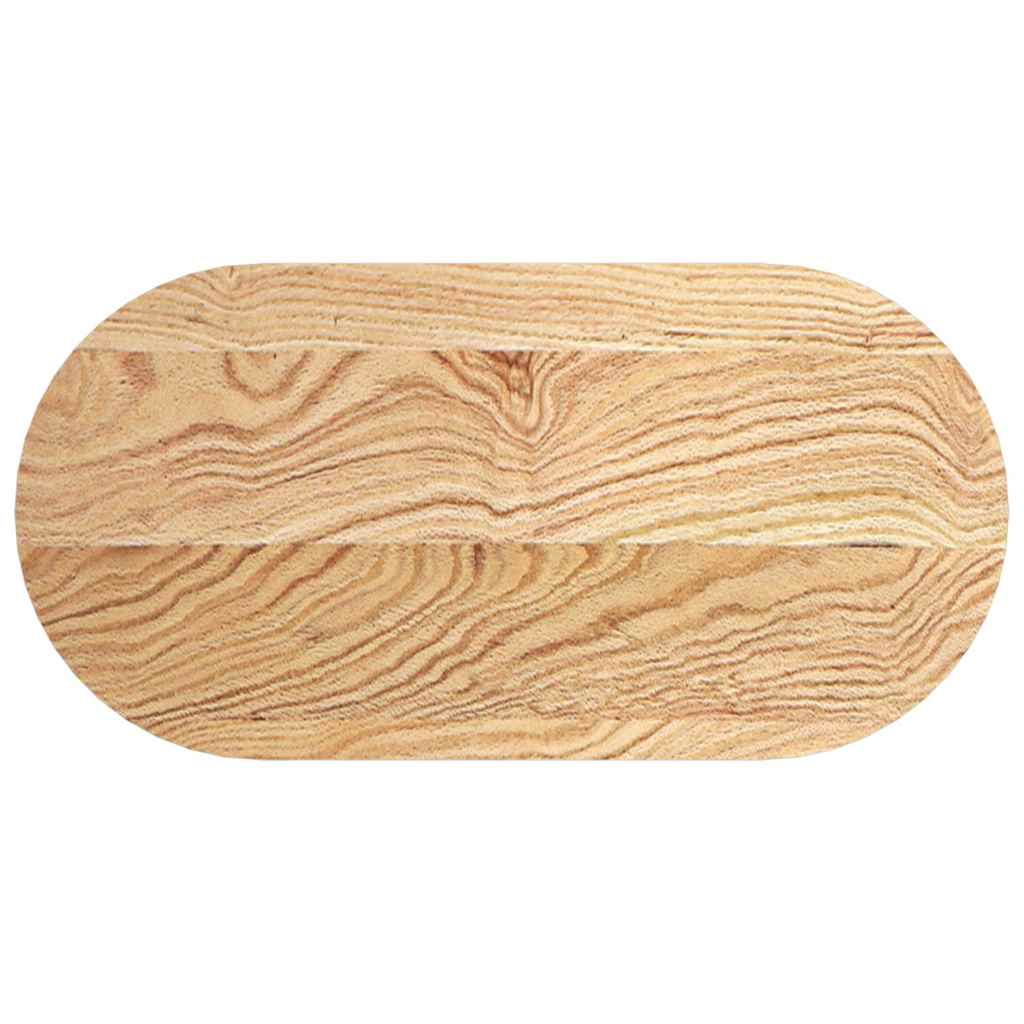 Solid Oak Oval Table Top 80x40x2 cm - Durable & Elegant Design