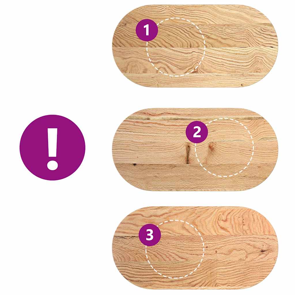 Solid Oak Oval Table Top 100x50x2 cm - Elegant & Durable