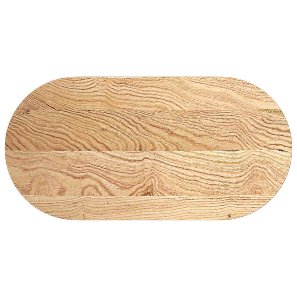 Solid Oak Oval Table Top – 100x50x4 cm Durable Wood Finish
