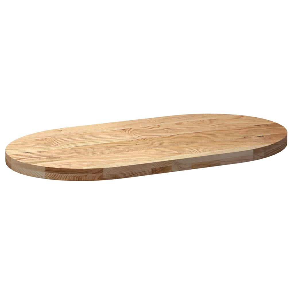 Solid Oak Oval Table Top – 100x50x4 cm Durable Wood Finish