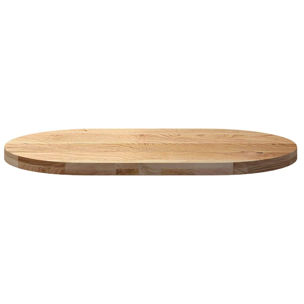 Solid Oak Oval Table Top – 100x50x4 cm Durable Wood Finish