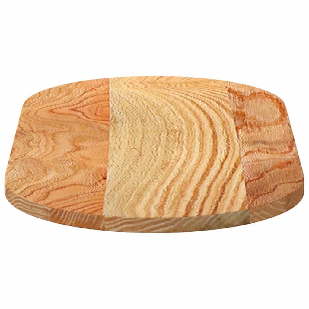 Oval Solid Oak Table Top, Light Brown, 80x40x2 cm
