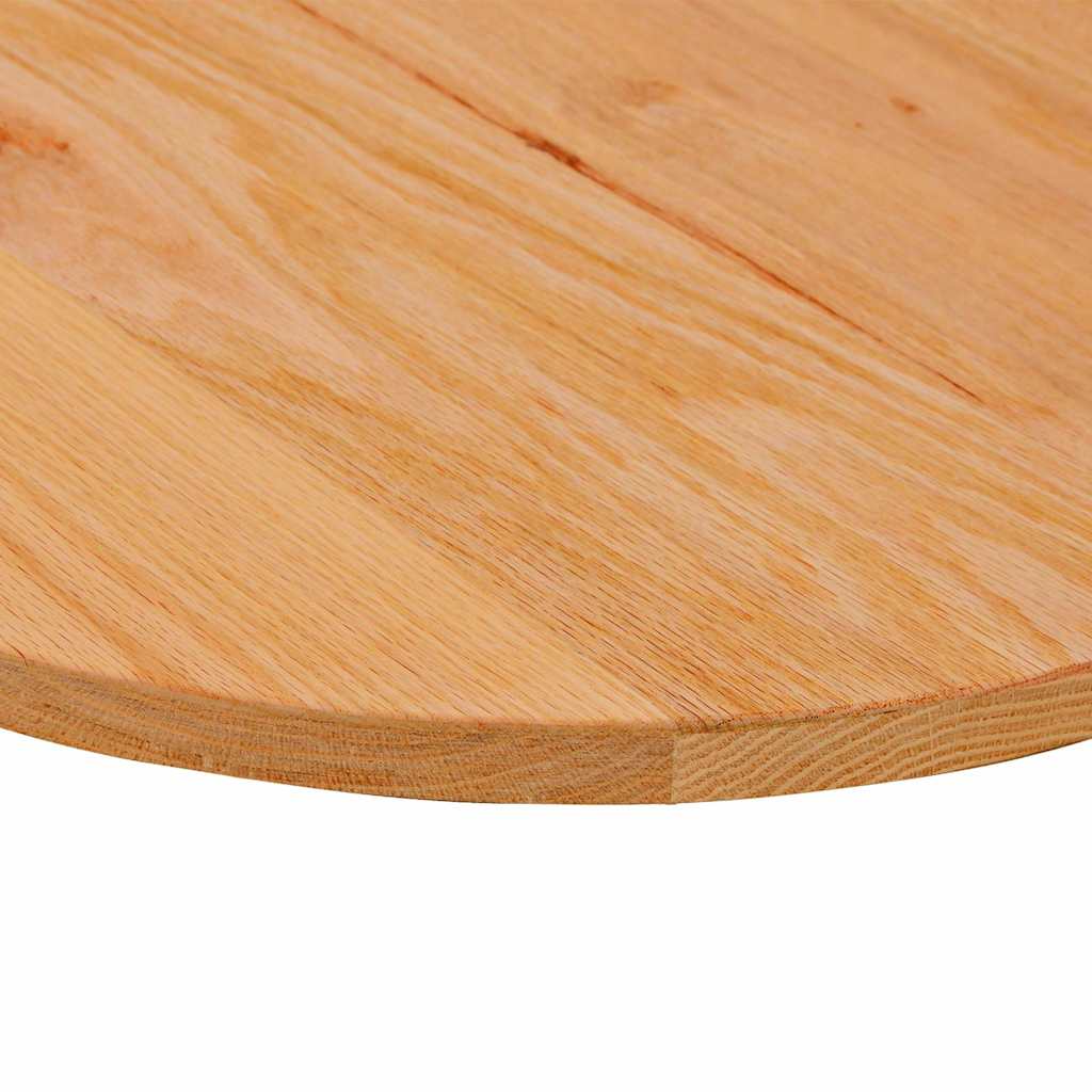 Oval Solid Oak Table Top, Light Brown, 80x40x2 cm