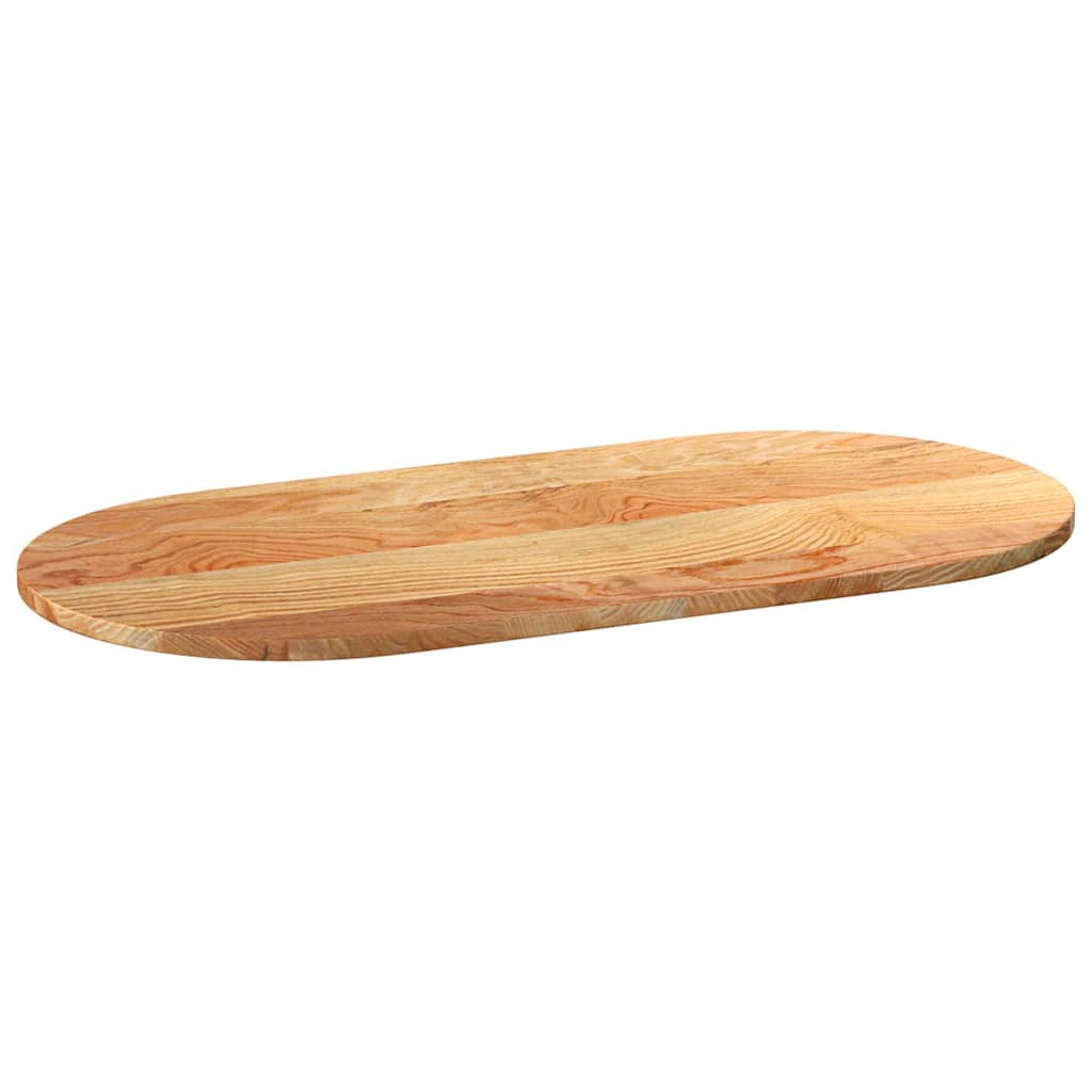 Solid Oak Oval Table Top, Light Brown, 100x50x2 cm