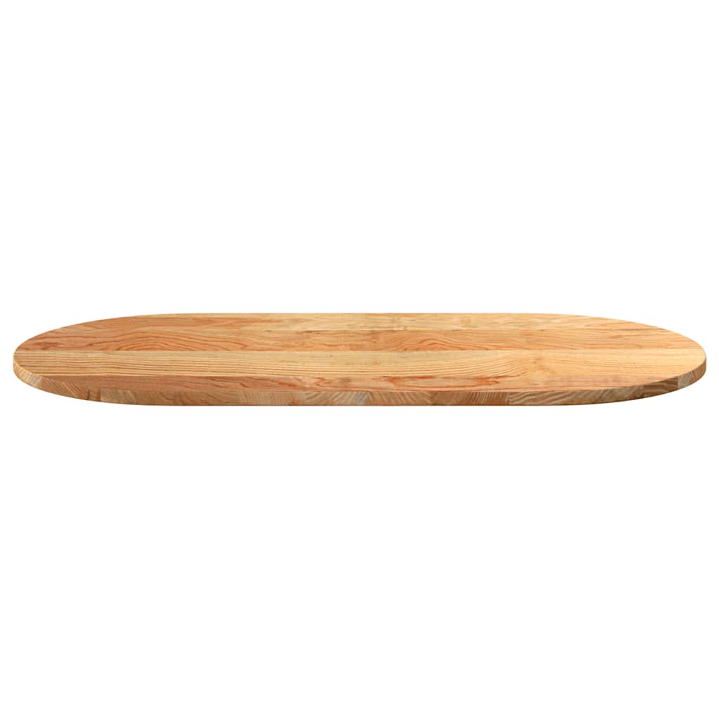 Solid Oak Oval Table Top, Light Brown, 100x50x2 cm