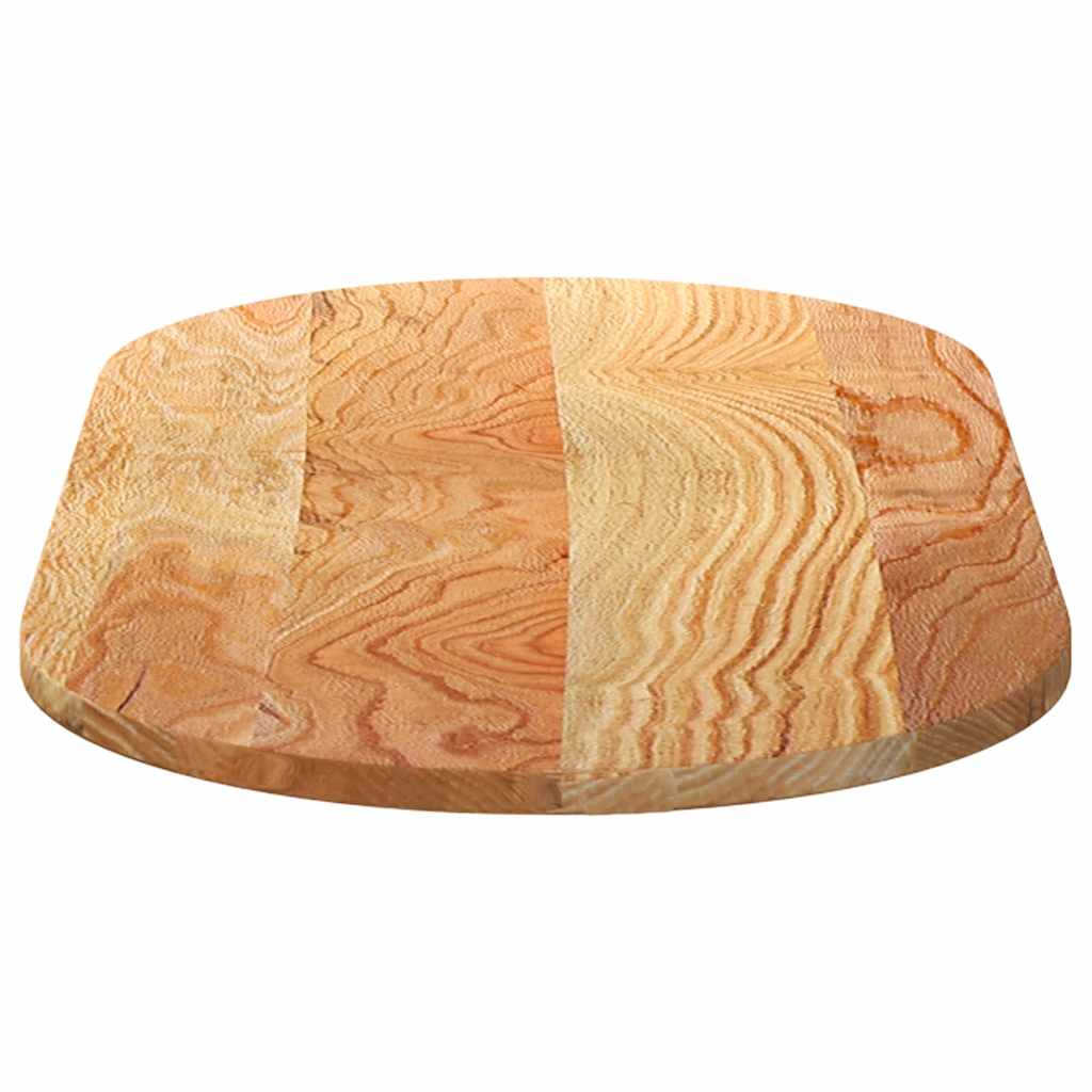 Solid Oak Oval Table Top, Light Brown, 100x50x2 cm