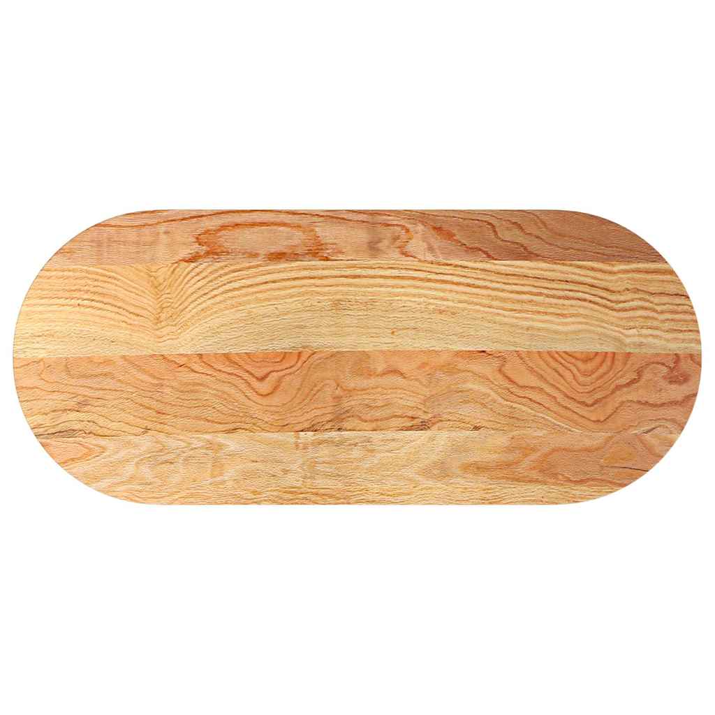 Solid Oak Oval Table Top, Light Brown, 140x60x2 cm