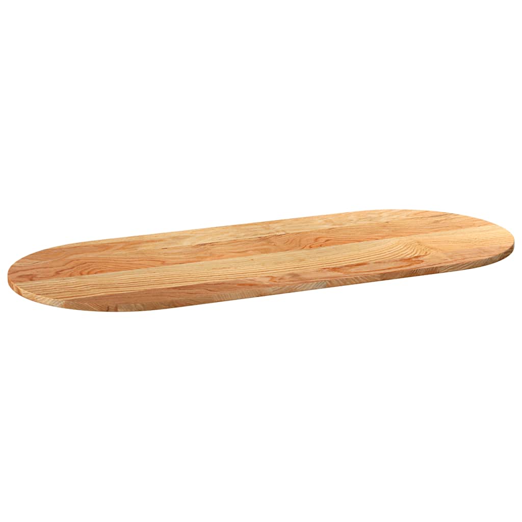 Solid Oak Oval Table Top, Light Brown, 140x60x2 cm