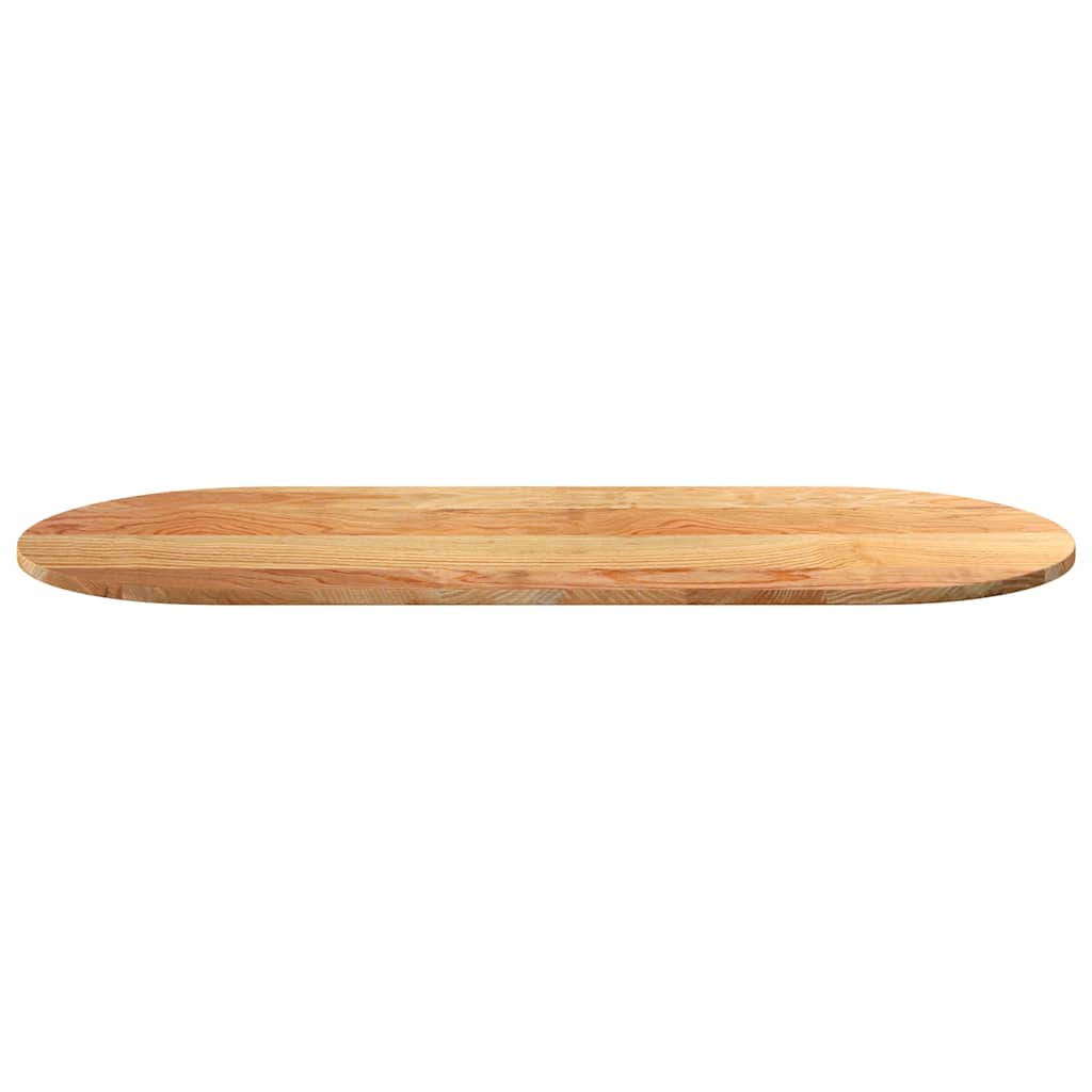 Solid Oak Oval Table Top, Light Brown, 140x60x2 cm