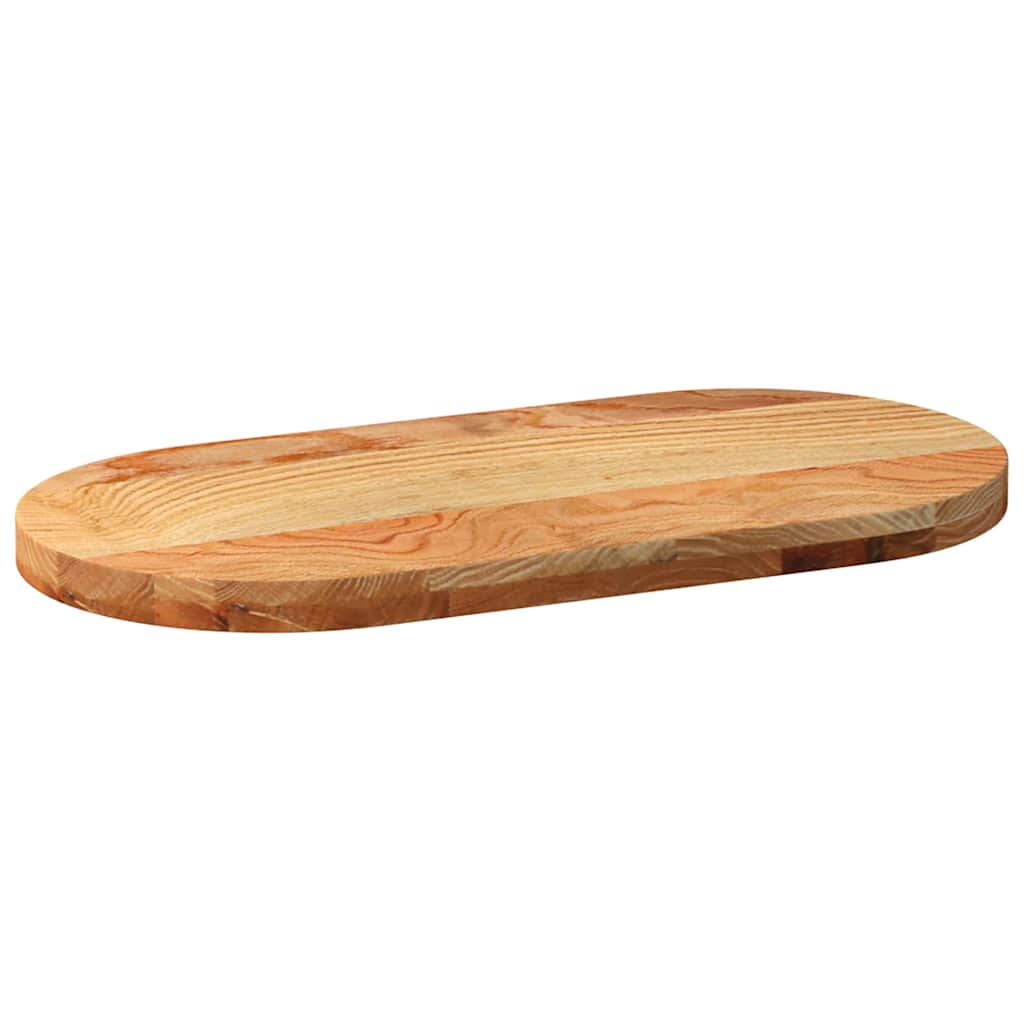 Solid Oak Oval Table Top, Light Brown, 80x40x4 cm