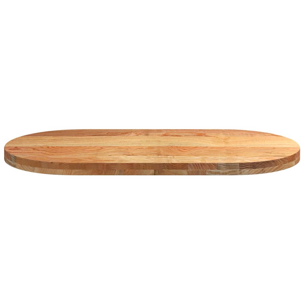Oval Oak Table Top - Light Brown, 100x50x4 cm Solid Wood