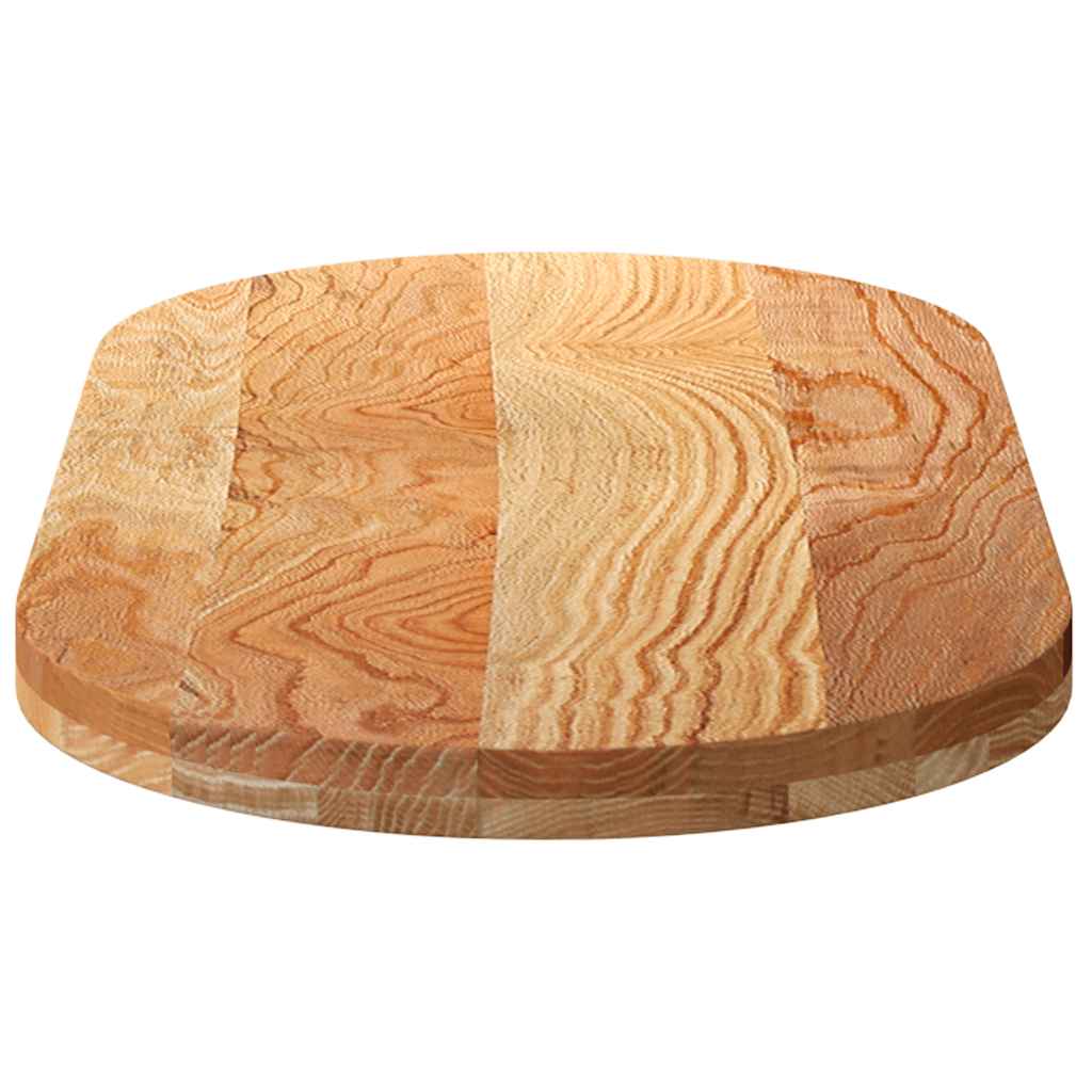Oval Oak Table Top - Light Brown, 100x50x4 cm Solid Wood