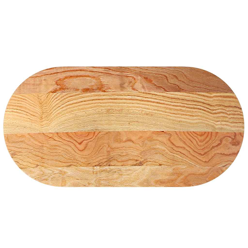 Solid Oak Oval Table Top, Light Brown, 120x60x4 cm