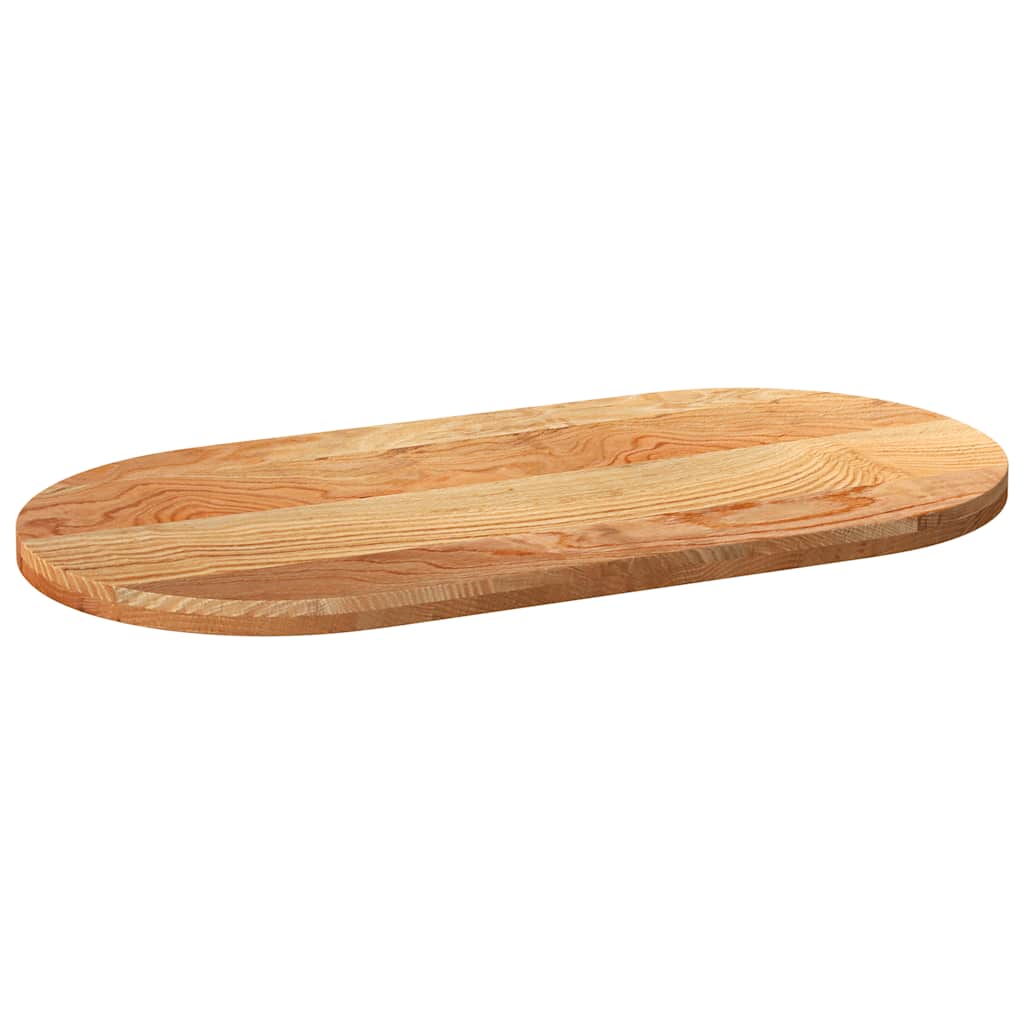 Solid Oak Oval Table Top, Light Brown, 120x60x4 cm