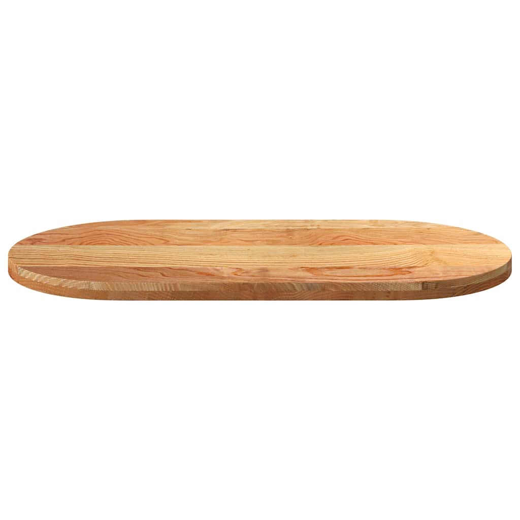 Solid Oak Oval Table Top, Light Brown, 120x60x4 cm