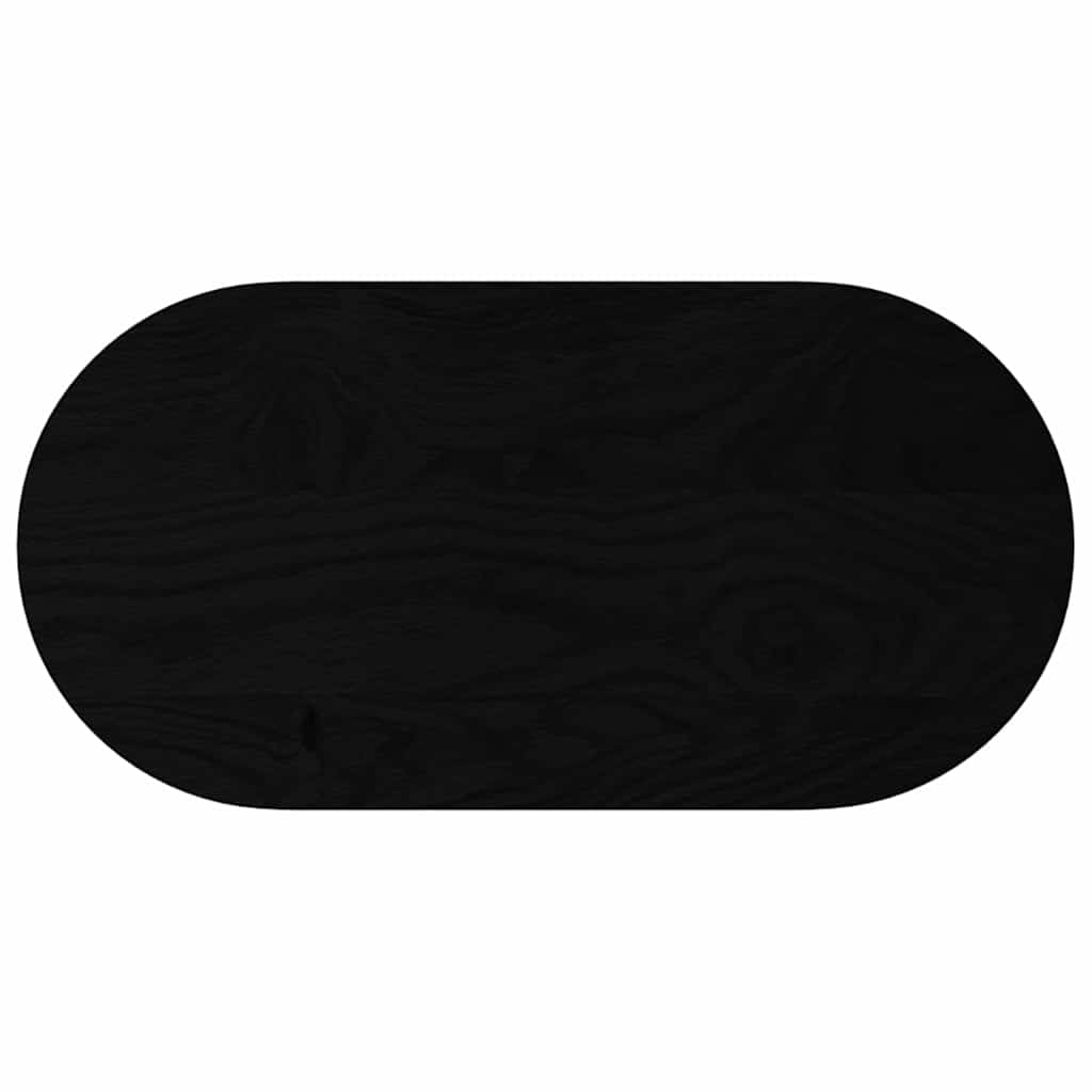 Solid Oak Oval Table Top - Dark Brown, 80x40x2cm