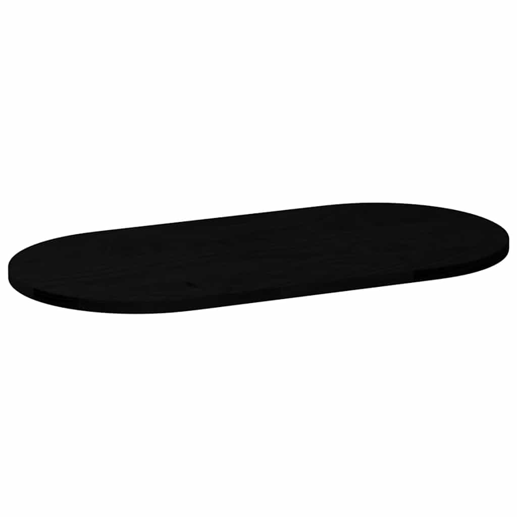 Solid Oak Oval Table Top - Dark Brown, 80x40x2cm