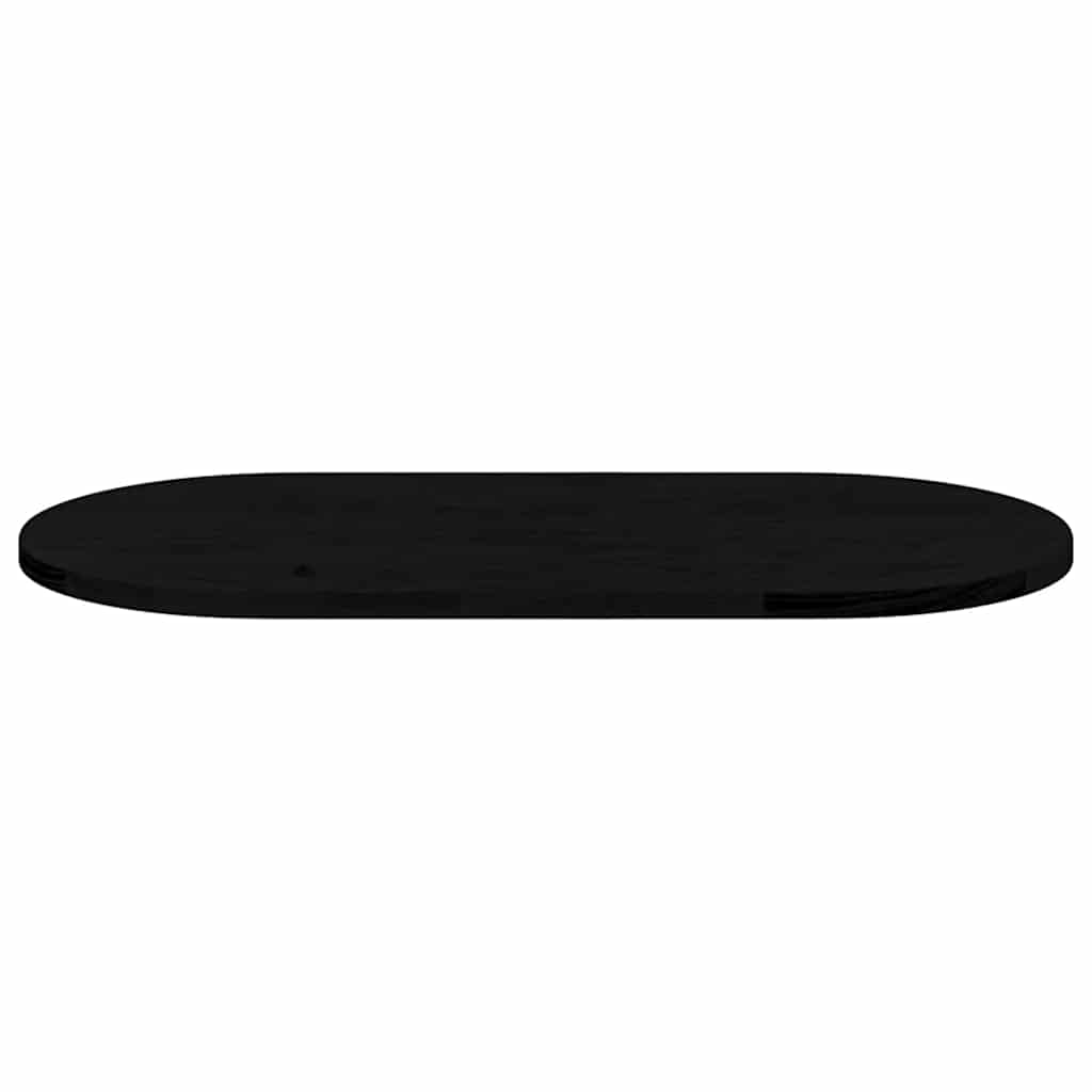 Solid Oak Oval Table Top - Dark Brown, 80x40x2cm