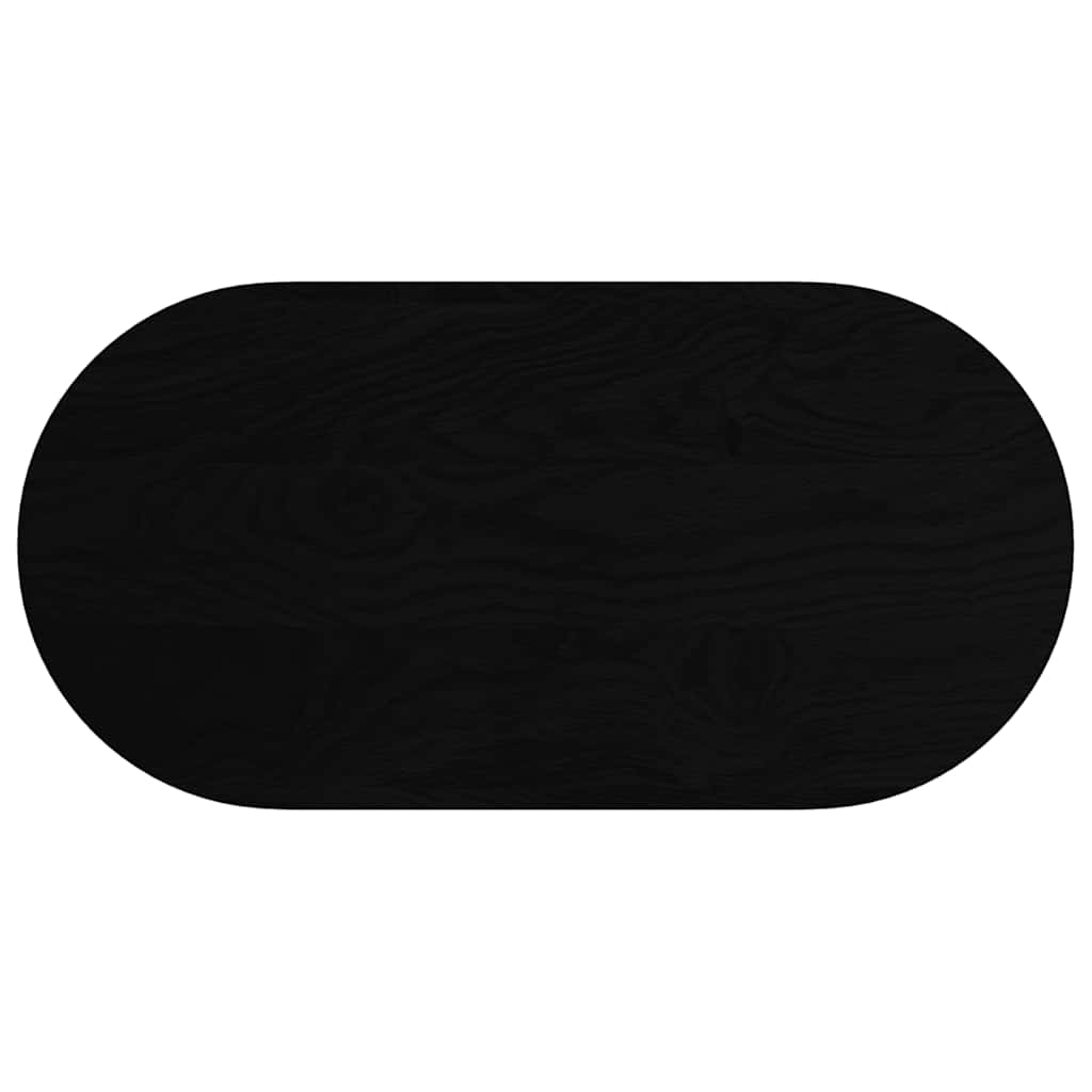 Solid Oak Oval Table Top, Dark Brown, 100x50x2 cm