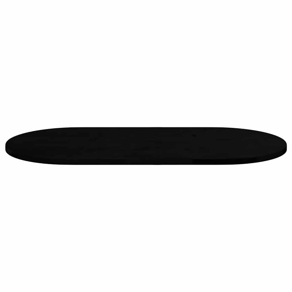 Solid Oak Oval Table Top, Dark Brown, 100x50x2 cm