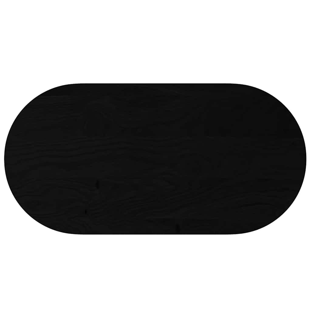 Solid Oak Oval Table Top, Dark Brown, 120x60x2 cm