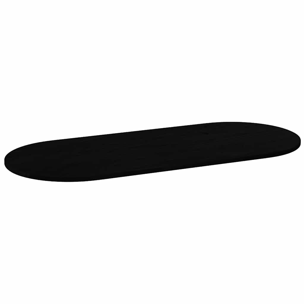 Solid Oak Oval Table Top Dark Brown 140x60 cm