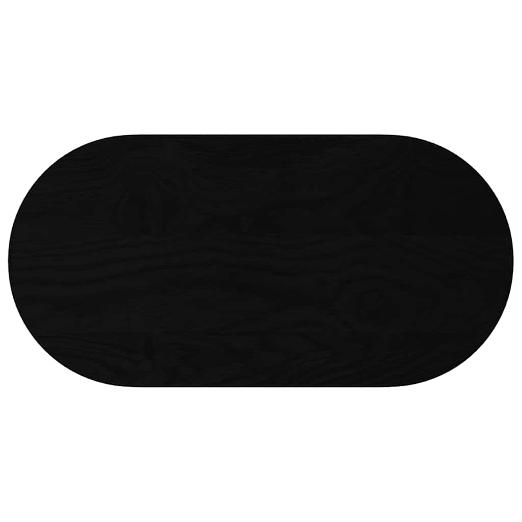 Solid Oak Oval Table Top, Dark Brown 80x40 cm