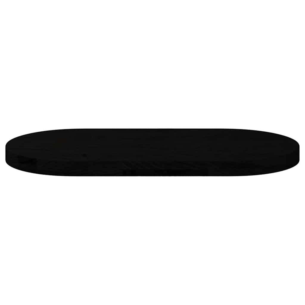 Solid Oak Oval Table Top, Dark Brown 80x40 cm