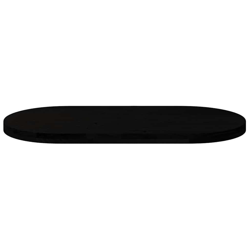 Solid Oak Oval Table Top, Dark Brown, 100x50x4 cm