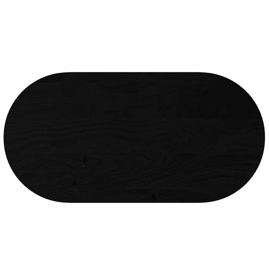 Solid Oak Oval Table Top, Dark Brown, 120x60x4 cm