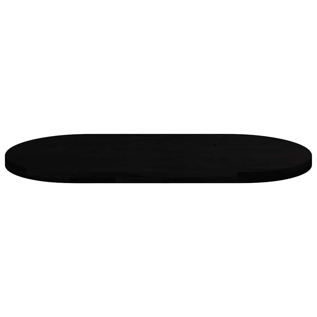 Solid Oak Oval Table Top, Dark Brown, 120x60x4 cm
