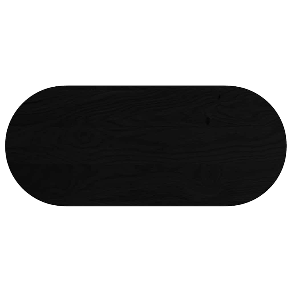 Solid Oak Oval Table Top 140x60 cm - Dark Brown Finish