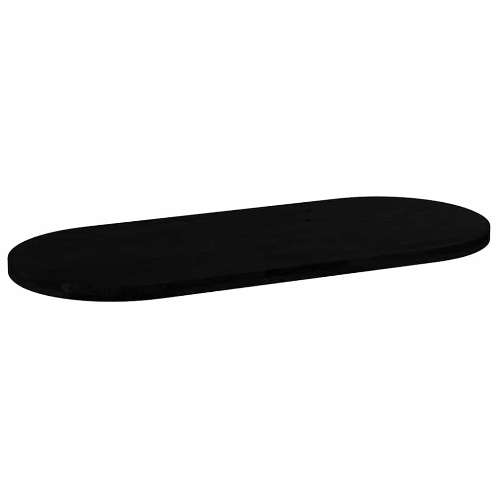 Solid Oak Oval Table Top 140x60 cm - Dark Brown Finish