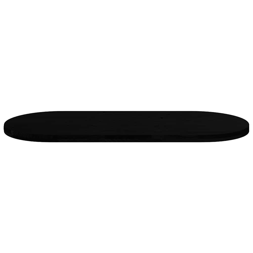 Solid Oak Oval Table Top 140x60 cm - Dark Brown Finish