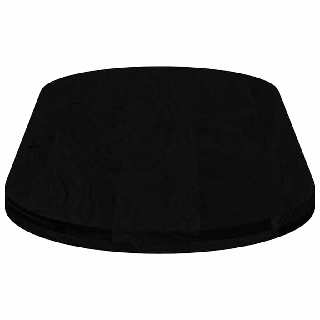 Solid Oak Oval Table Top 140x60 cm - Dark Brown Finish