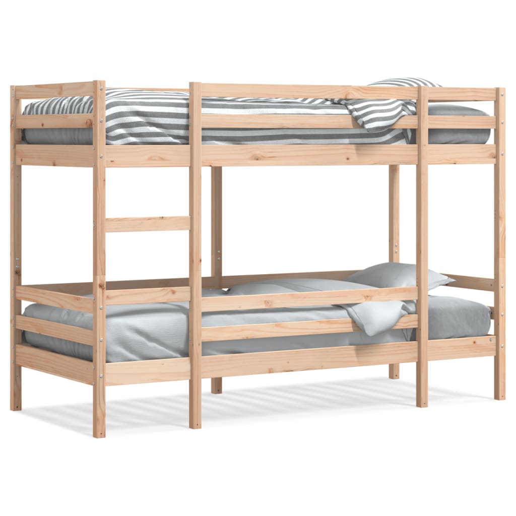 Solid Pine Bunk Bed Frame 80x200 cm - No Mattress Included