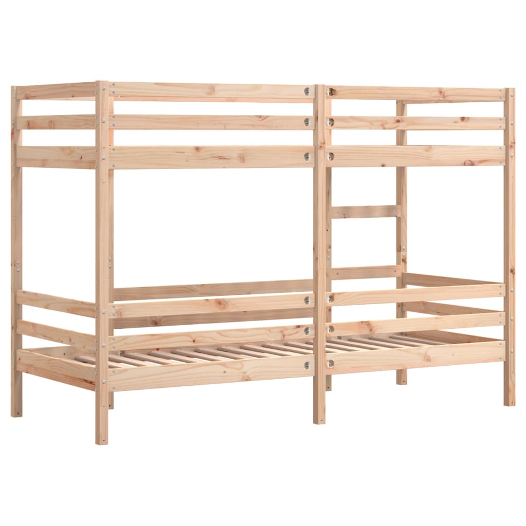 Solid Pine Bunk Bed Frame 80x200 cm - No Mattress Included