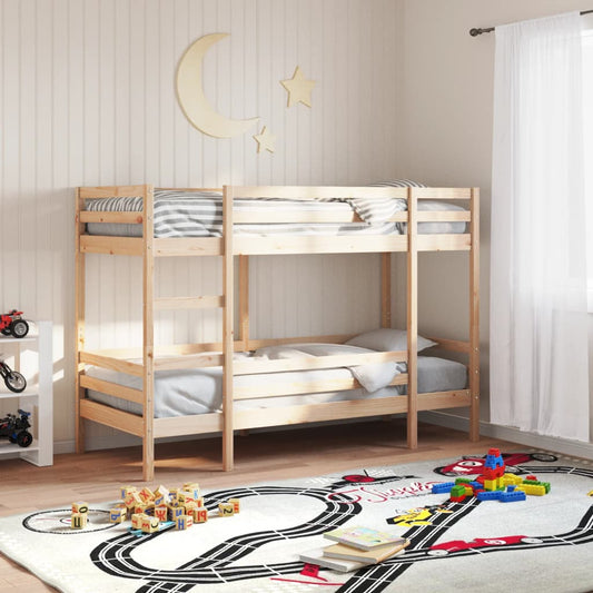 Solid Pine Bunk Bed Frame 80x200 cm - No Mattress Included