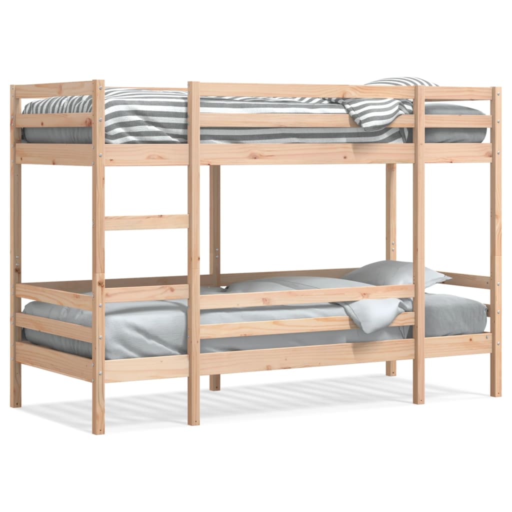 Solid Pine Wood Bunk Bed Frame 75x190 cm - No Mattress Included