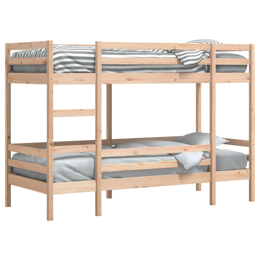 Solid Pine Wood Bunk Bed Frame 75x190 cm - No Mattress Included