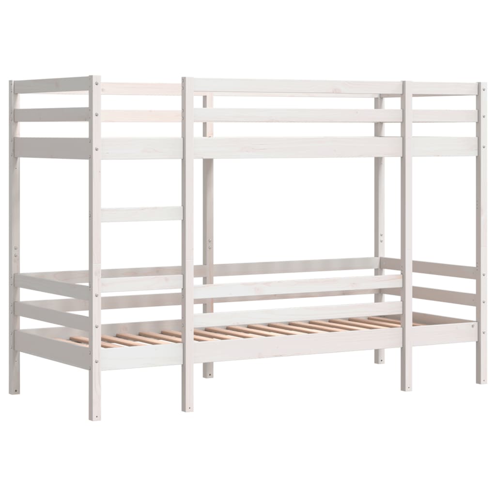 White Solid Pine Bunk Bed Frame 75x190 cm - Small Single